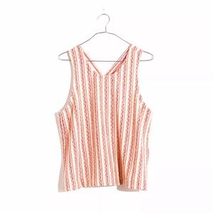Madewell Bouclé Stripe Cross-Back Tank Top